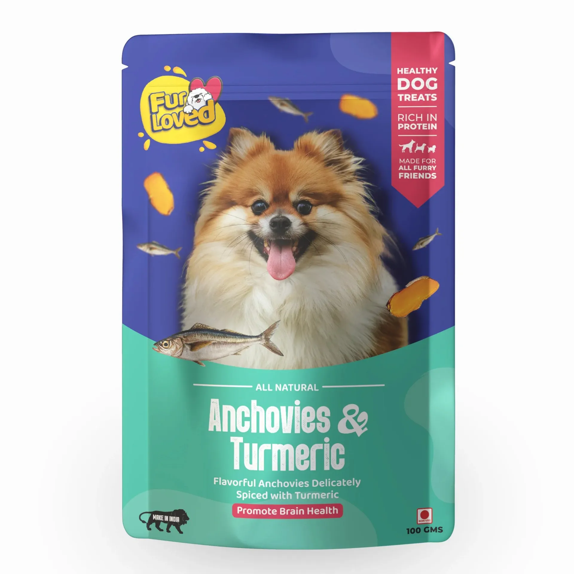 FurLoved Anchovies Fish And Turmeric 100gms in undefined - Pet Products Online