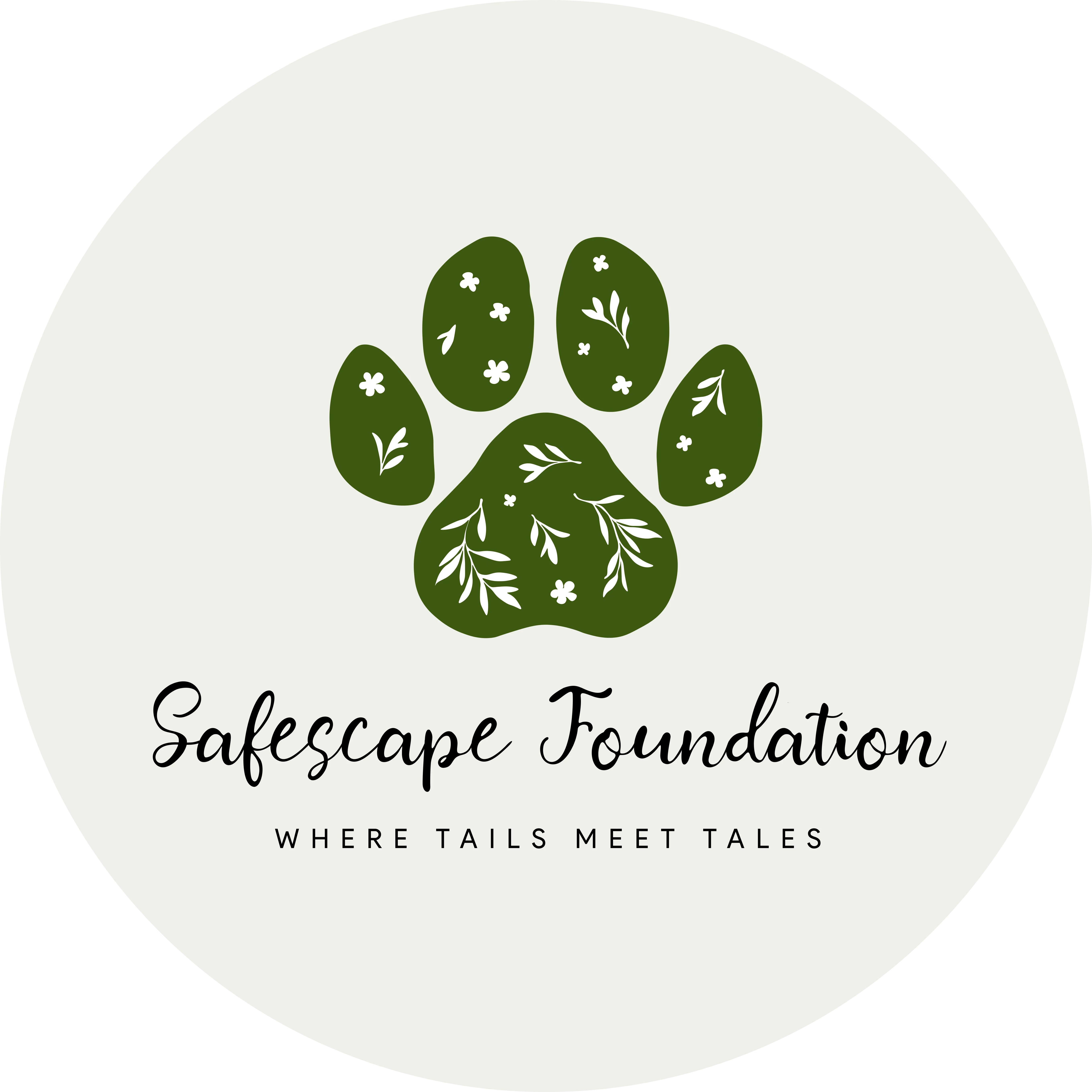 logo of safescape foundation with green fornt