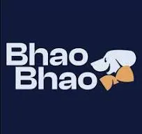 logo of bhao bhao with blue background and with dog