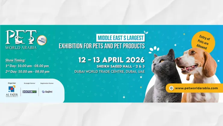 Cat and dog in the picture and events information in the banner